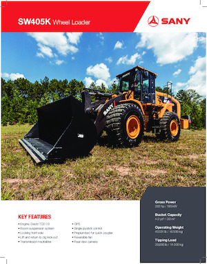 Gumikerekes homlokrakodók Sany SW405K