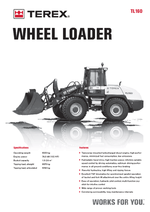 Gumikerekes homlokrakodók Terex TL 160