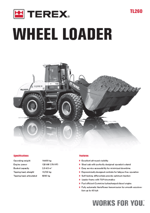 Gumikerekes homlokrakodók Terex TL 260
