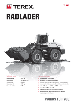 Gumikerekes homlokrakodók Terex TL 310