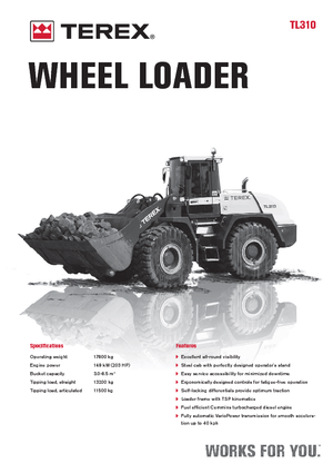 Gumikerekes homlokrakodók Terex TL 310