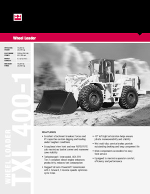 Gumikerekes homlokrakodók Terex TXL 400-1
