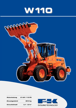 Gumikerekes homlokrakodók Fiat Kobelco W 110