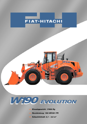 Gumikerekes homlokrakodók Fiat-Hitachi W 190