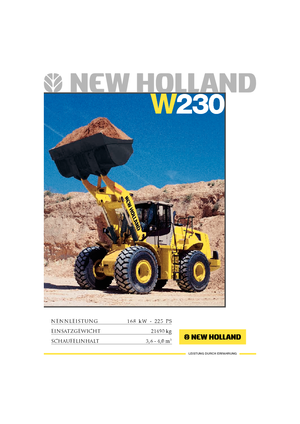 Gumikerekes homlokrakodók New Holland W 230