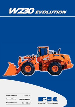 Gumikerekes homlokrakodók Fiat Kobelco W 230