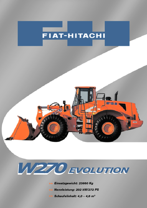Gumikerekes homlokrakodók Fiat-Hitachi W 270
