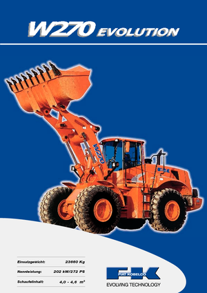 Gumikerekes homlokrakodók Fiat Kobelco W 270 Evolution