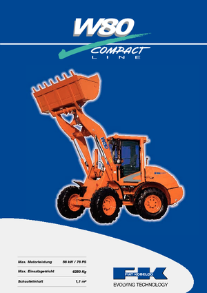 Gumikerekes homlokrakodók Fiat Kobelco W 80
