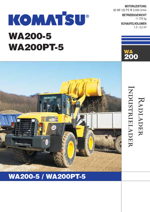 Gumikerekes homlokrakodók Komatsu WA200-5