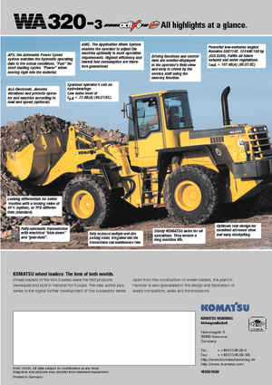 Gumikerekes homlokrakodók Komatsu WA320-3 active Plus