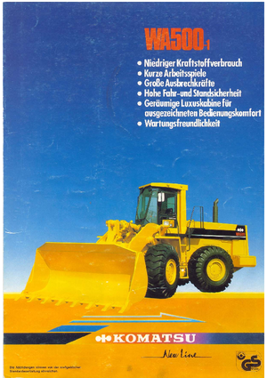 Gumikerekes homlokrakodók Komatsu WA500-1