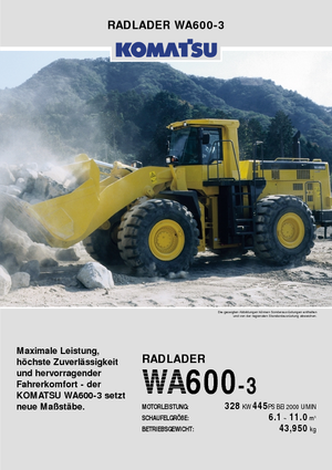 Gumikerekes homlokrakodók Komatsu WA600-3