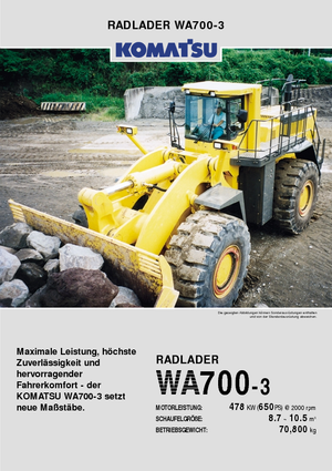 Gumikerekes homlokrakodók Komatsu WA700-3