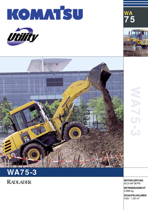 Gumikerekes homlokrakodók Komatsu WA75-3 Fleet