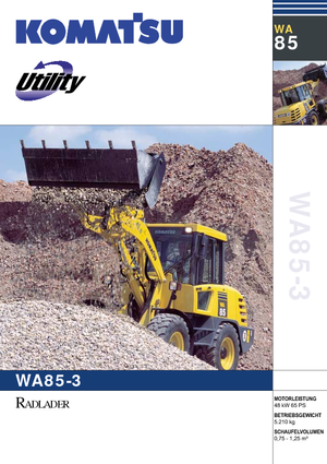 Gumikerekes homlokrakodók Komatsu WA85-3