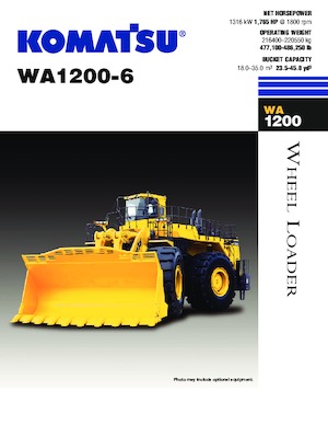Gumikerekes homlokrakodók Komatsu WA1200-6