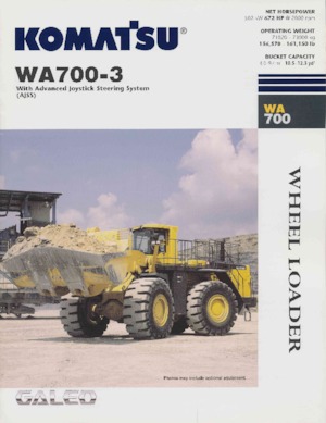 Gumikerekes homlokrakodók Komatsu WA700-3
