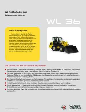 Gumikerekes homlokrakodók Wacker Neuson WL 36