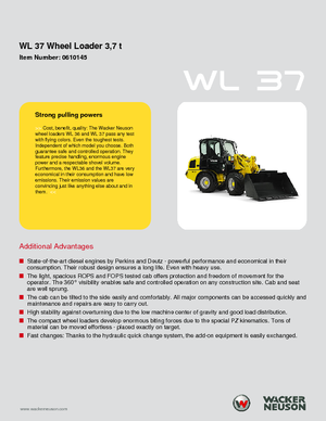 Gumikerekes homlokrakodók Wacker Neuson WL 37