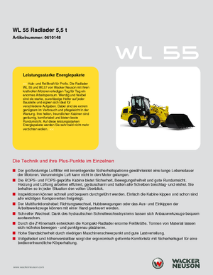 Gumikerekes homlokrakodók Wacker Neuson WL 55