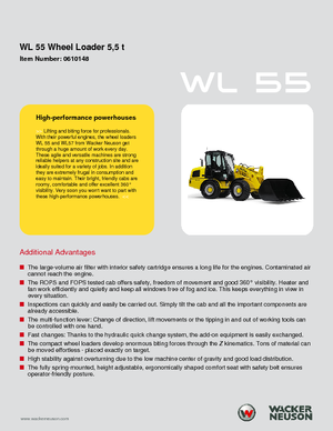 Gumikerekes homlokrakodók Wacker Neuson WL 55