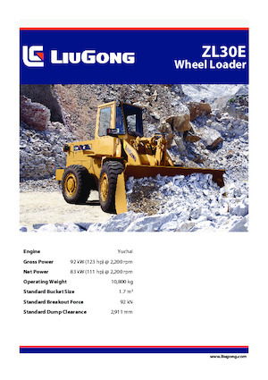 Gumikerekes homlokrakodók Liugong ZL30E 