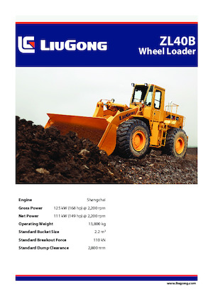 Gumikerekes homlokrakodók Liugong ZL40B 