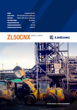 Gumikerekes homlokrakodók Liugong ZL50CNX