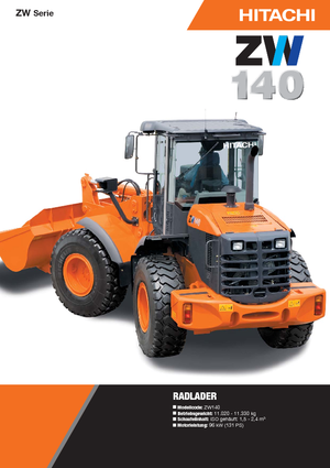 Gumikerekes homlokrakodók Hitachi ZW 140