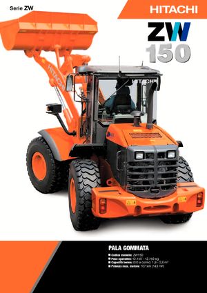 Gumikerekes homlokrakodók Hitachi ZW 150