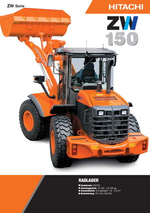 Gumikerekes homlokrakodók Hitachi ZW 150