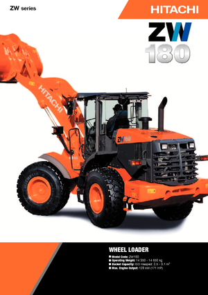 Gumikerekes homlokrakodók Hitachi ZW 180