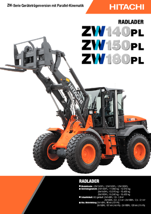 Gumikerekes homlokrakodók Hitachi ZW 180 PL