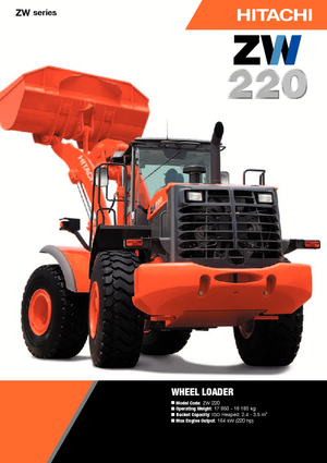 Gumikerekes homlokrakodók Hitachi ZW 220