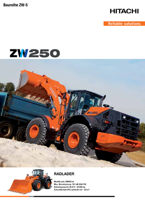 Gumikerekes homlokrakodók Hitachi ZW250-5B