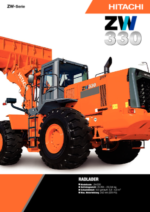 Gumikerekes homlokrakodók Hitachi ZW 330