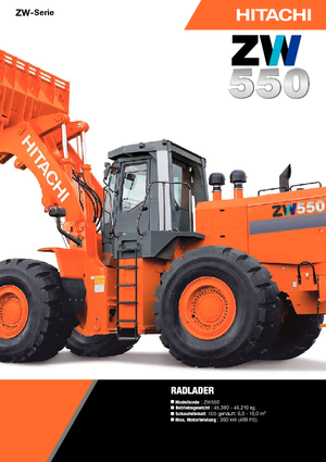 Gumikerekes homlokrakodók Hitachi ZW 550