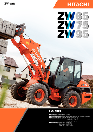 Gumikerekes homlokrakodók Hitachi ZW 75