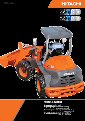 Gumikerekes homlokrakodók Hitachi ZW80