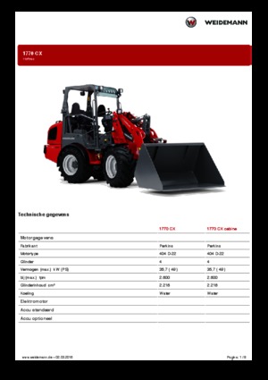 Kerti rakodógépek Weidemann 1770 CX