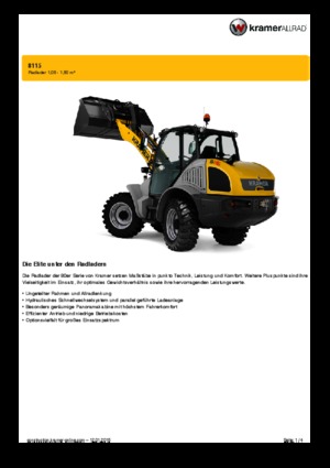 Gumikerekes homlokrakodók Kramer 8115