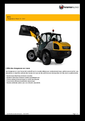 Gumikerekes homlokrakodók Kramer 8115