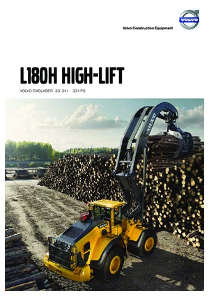 Gumikerekes homlokrakodók Volvo L180H High-Lift