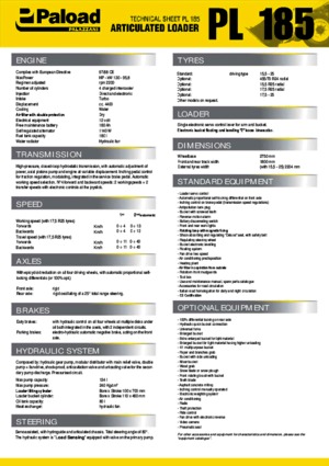 Gumikerekes homlokrakodók Palazzani PL 185