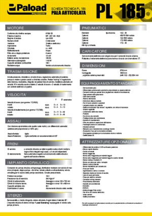 Gumikerekes homlokrakodók Palazzani PL 185