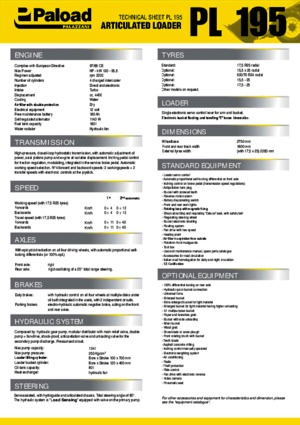 Gumikerekes homlokrakodók Palazzani PL 195