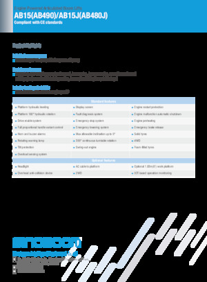 Gumikerekes töretőgémes munkaállványok Sinoboom AB15J