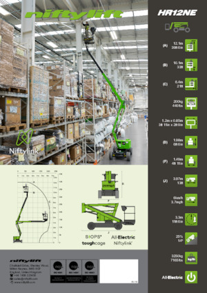 Gumikerekes töretőgémes munkaállványok Niftylift HR12NE