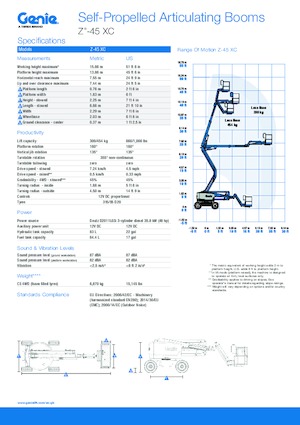 Gumikerekes töretőgémes munkaállványok Genie Z™-45 XC